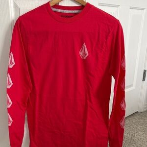Volcom Men's Vibrant Red Long Sleeve Tee